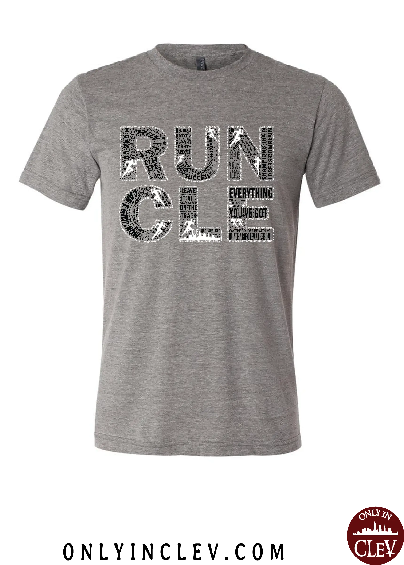 "RUN CLE" Men's on Gray - Only in Clev