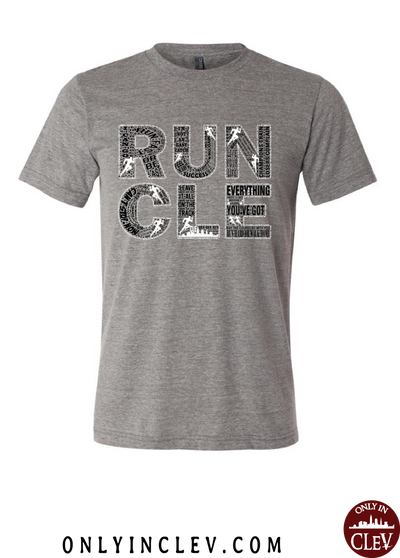 "RUN CLE" Men's on Gray - Only in Clev