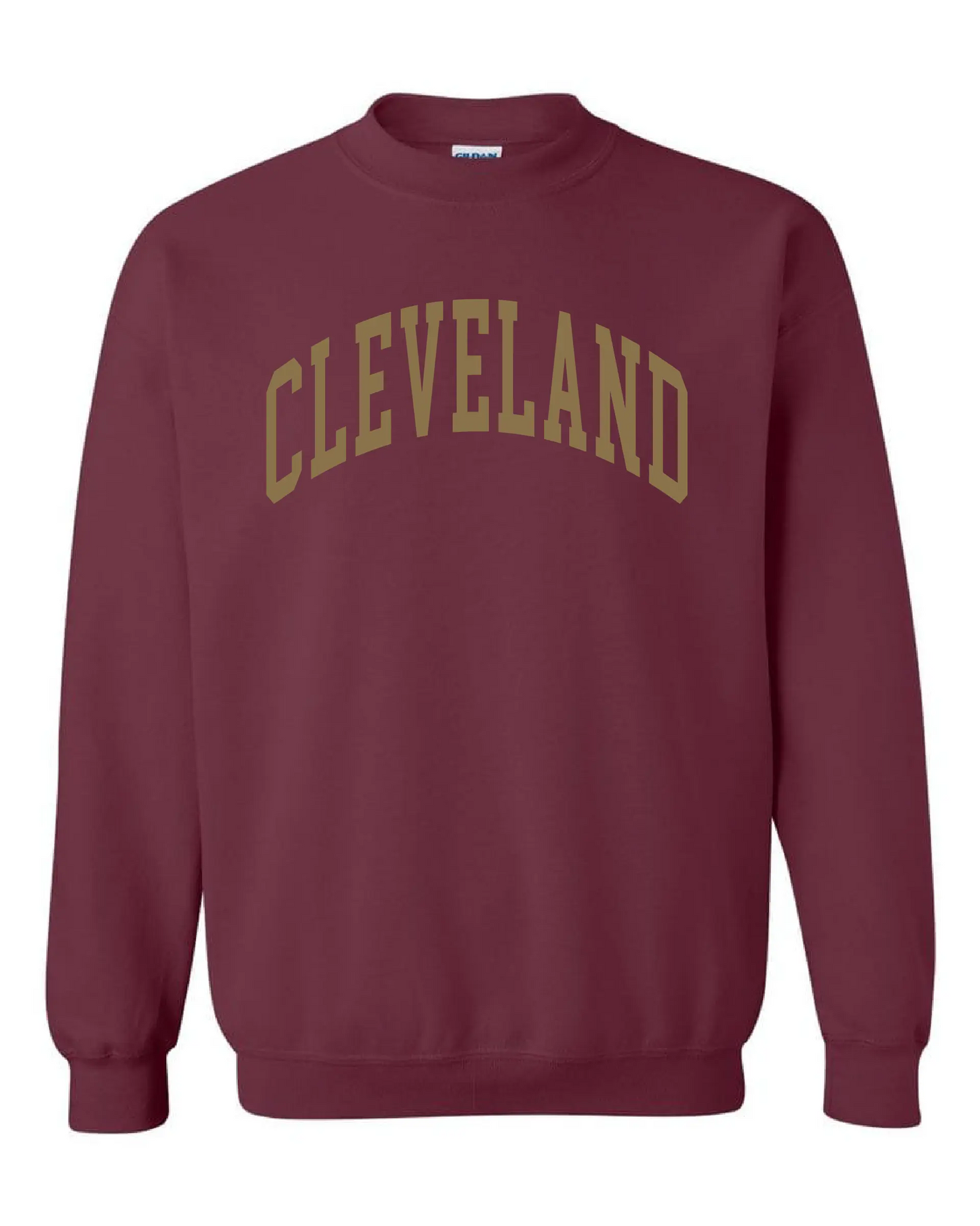 "Cleveland Block Gold" Basketball on Maroon - Only in Clev 