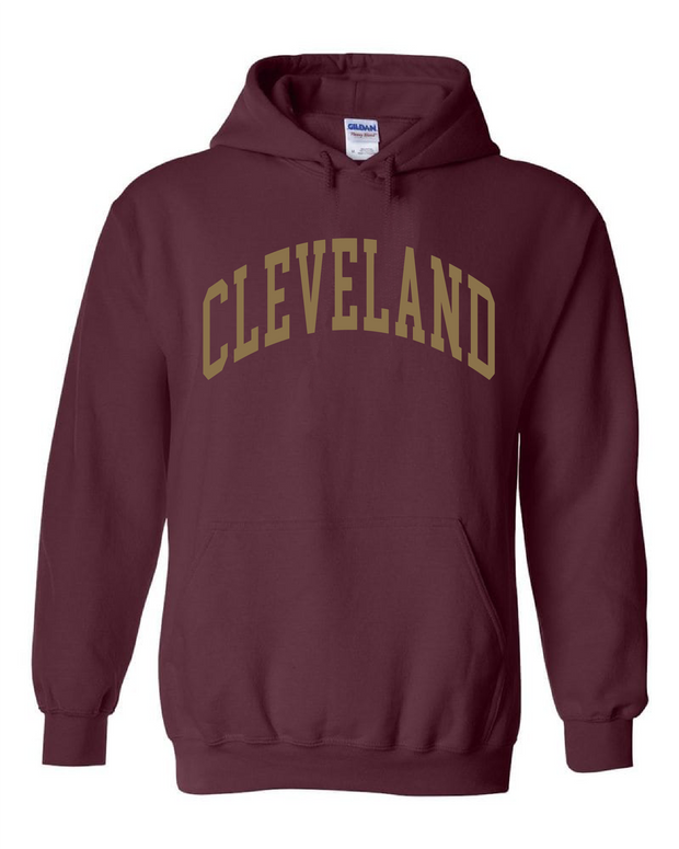 "Cleveland Block Gold" Basketball on Maroon