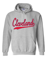 "Red Script" Cleveland Baseball Design on Gray