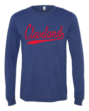 "Red Script" Cleveland Baseball Design on Navy