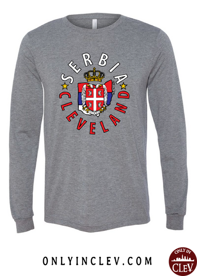 Cleveland Serbia-Nationality Tee Long Sleeve T-Shirt - Only in Clev