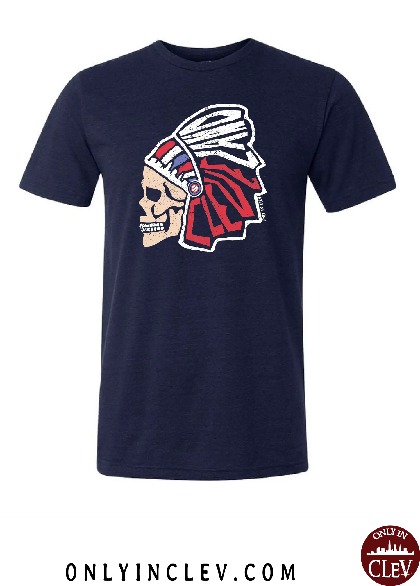 "Cleveland Skull Design" on Navy - Only in Clev