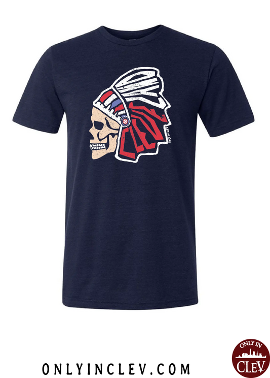 "Cleveland Skull Design" on Navy - Only in Clev