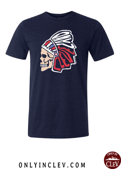 "Cleveland Skull Design" on Navy - Only in Clev