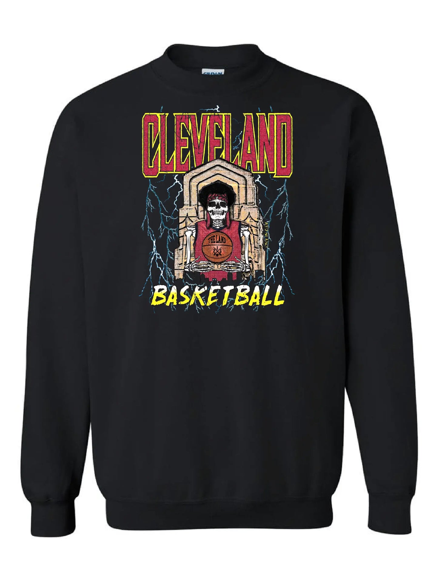 "Cleveland Basketball Skull" Design on Black - Only in Clev 