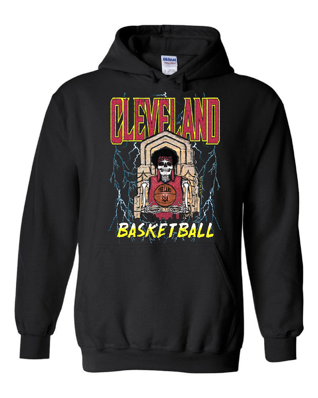 "Cleveland Basketball Skull" Design on Black