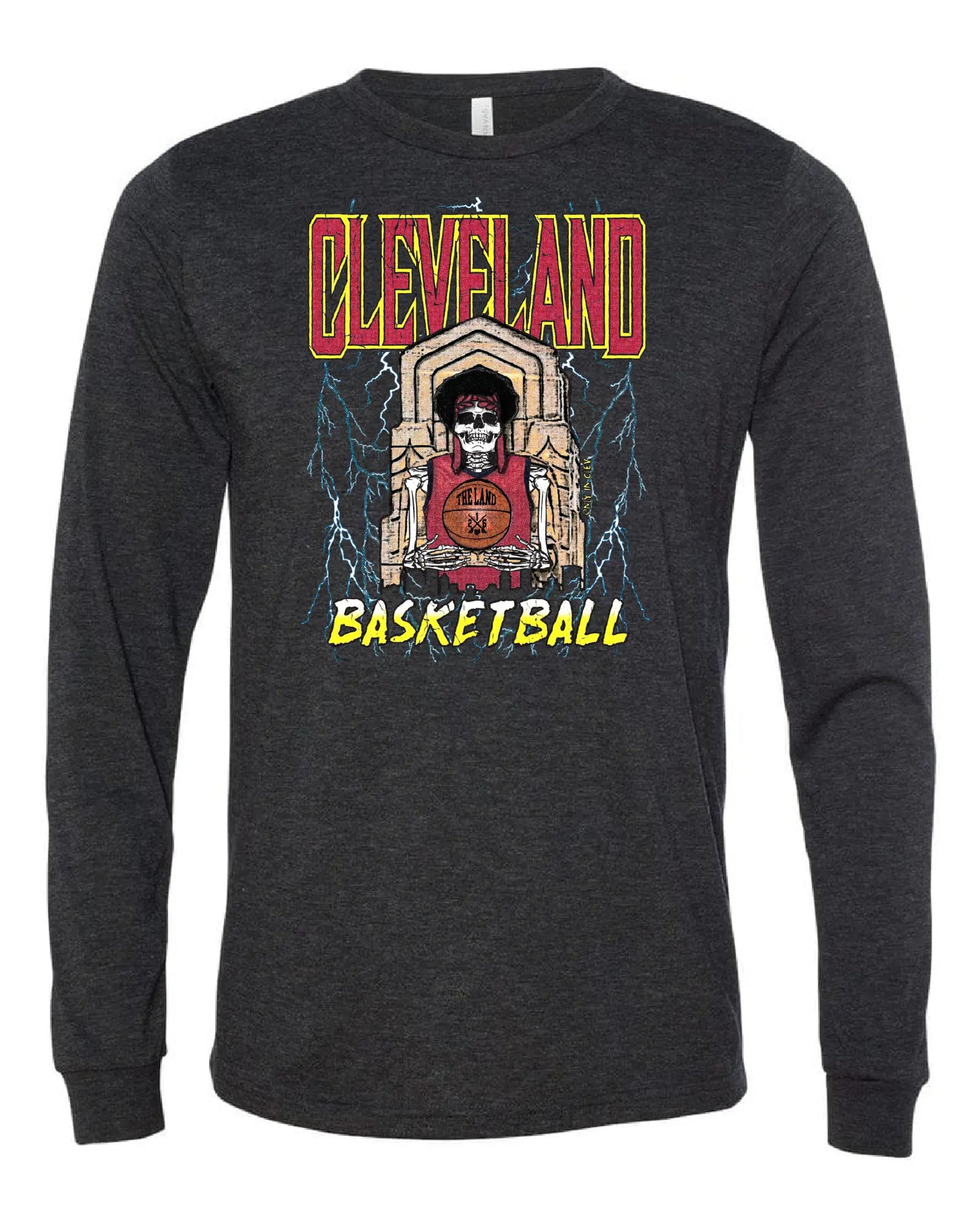 "Cleveland Basketball Skull" Design on Black - Only in Clev 