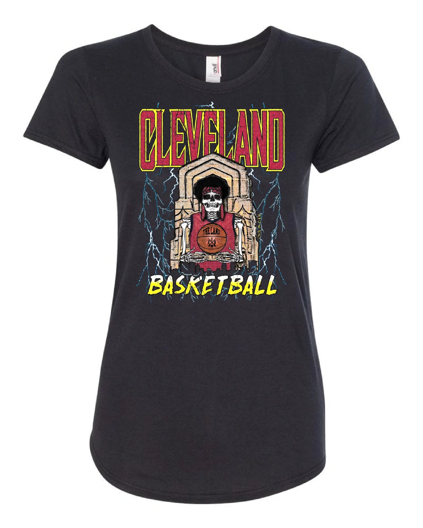"Cleveland Basketball Skull" Design on Black - Only in Clev 