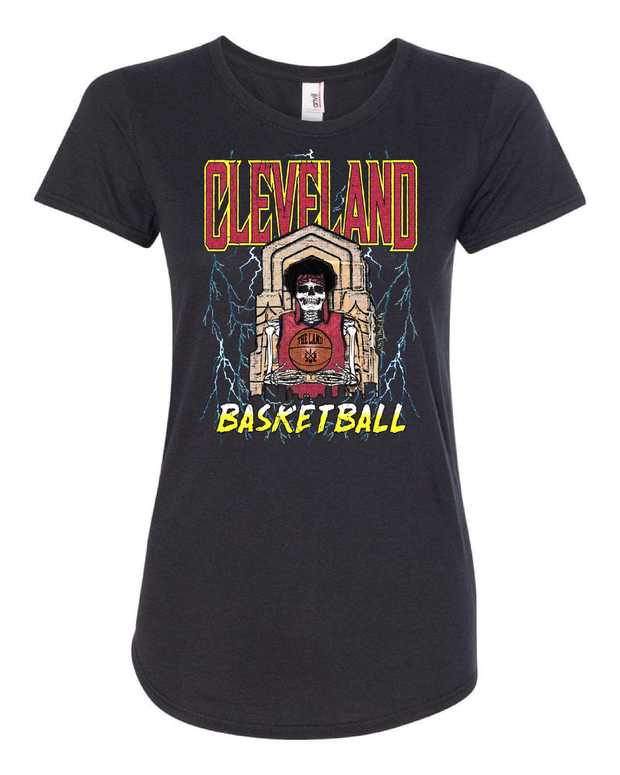 "Cleveland Basketball Skull" Design on Black