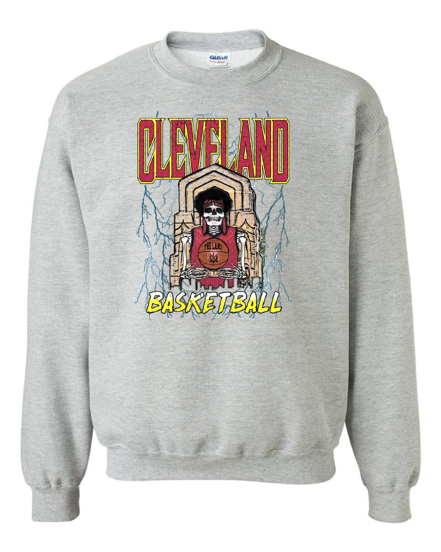 "Cleveland Basketball Skull" Design on Gray - Only in Clev 