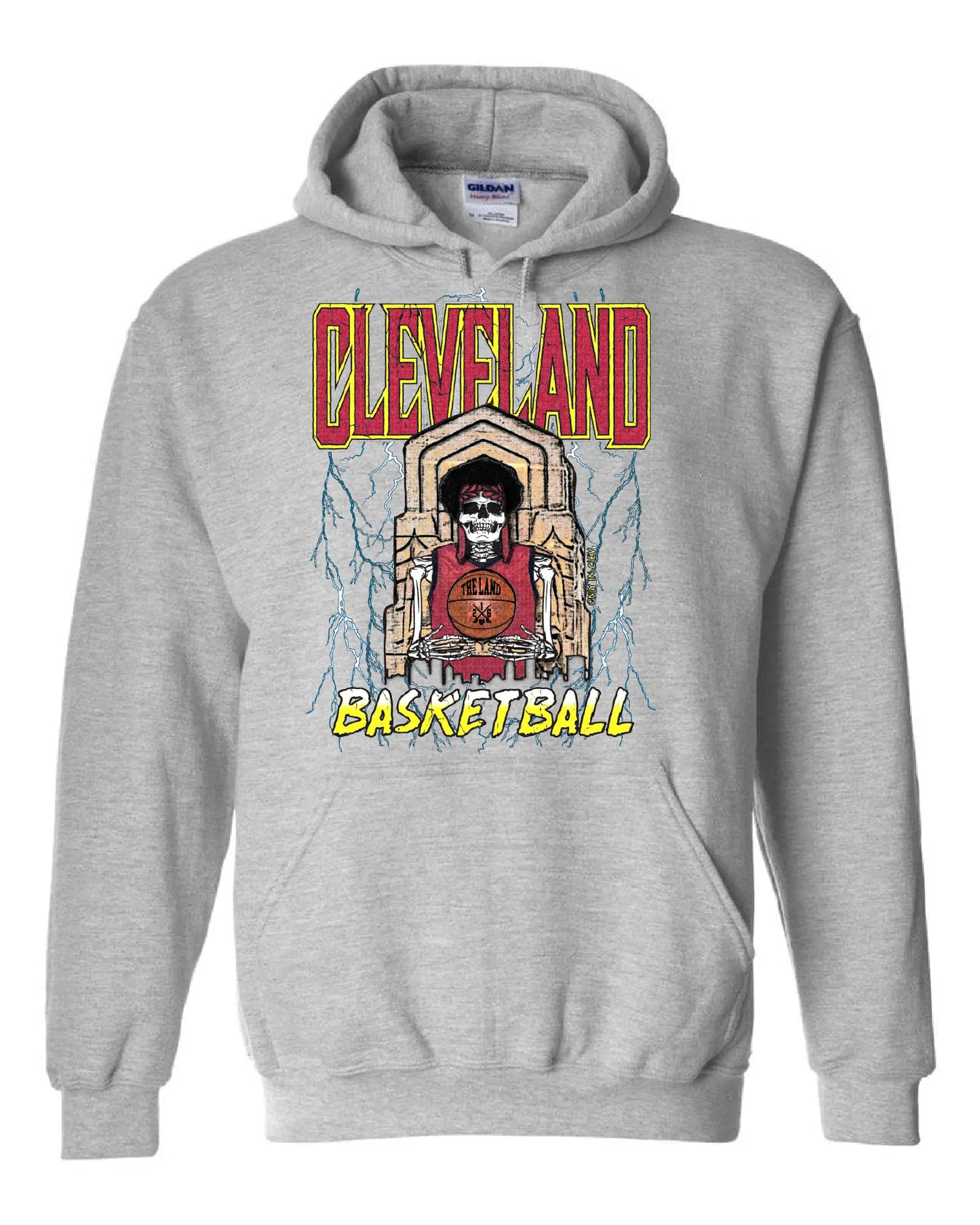 "Cleveland Basketball Skull" Design on Gray - Only in Clev 