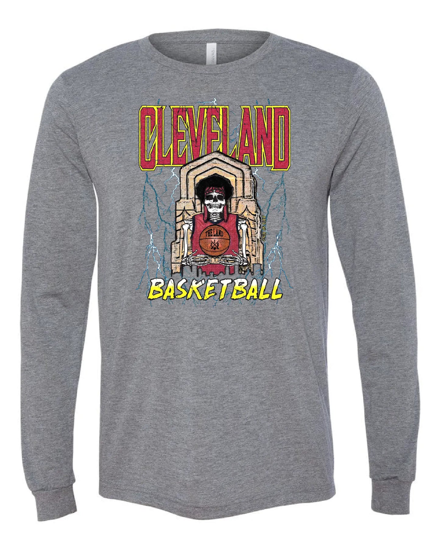 "Cleveland Basketball Skull" Design on Gray - Only in Clev 