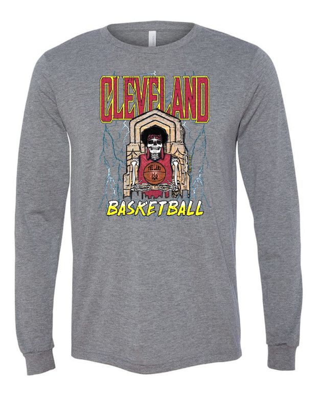 "Cleveland Basketball Skull" Design on Gray