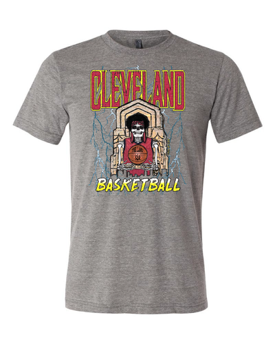 "Cleveland Basketball Skull" Design on Gray