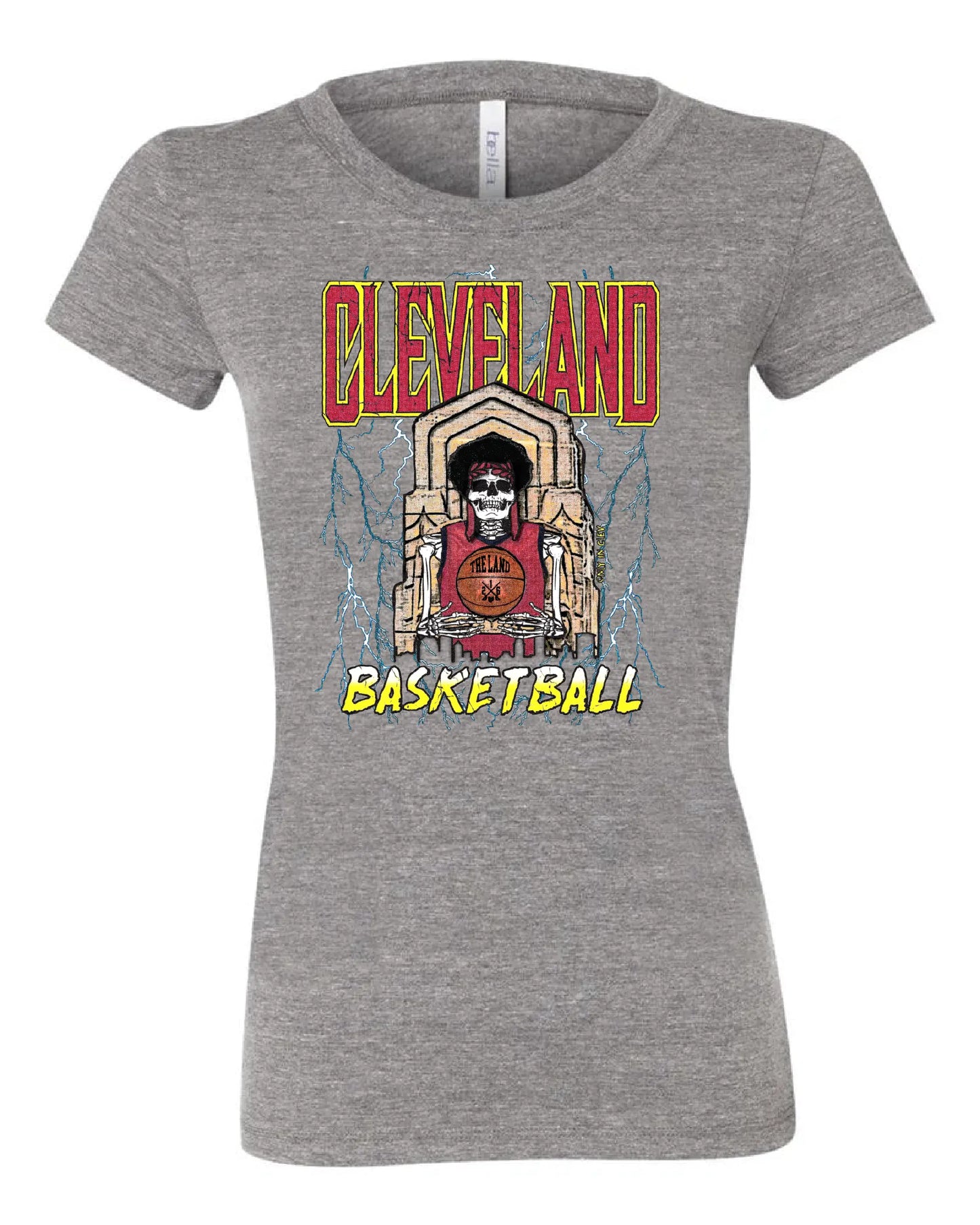 "Cleveland Basketball Skull" Design on Gray - Only in Clev 