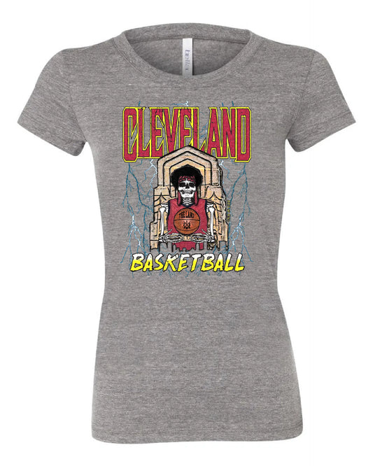 "Cleveland Basketball Skull" Design on Gray - Only in Clev 