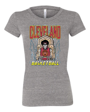 "Cleveland Basketball Skull" Design on Gray