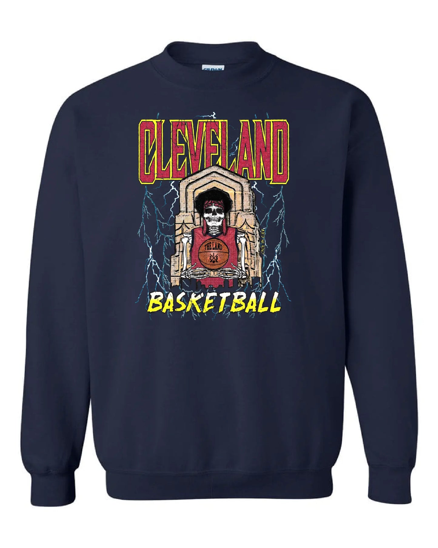 "Cleveland Basketball Skull" Design on Navy - Only in Clev 