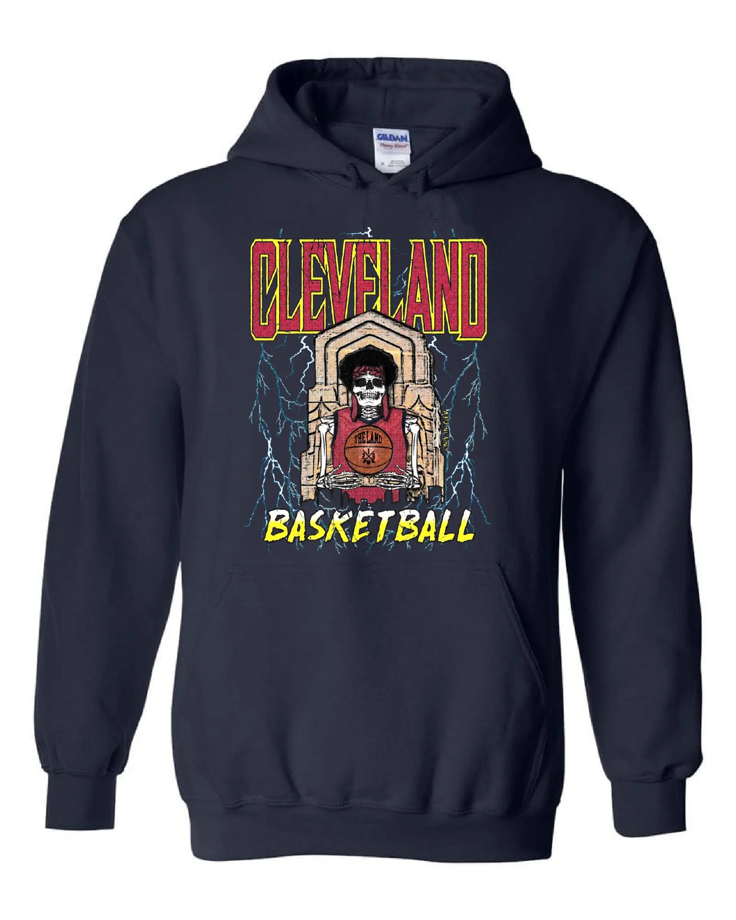 "Cleveland Basketball Skull" Design on Navy - Only in Clev 