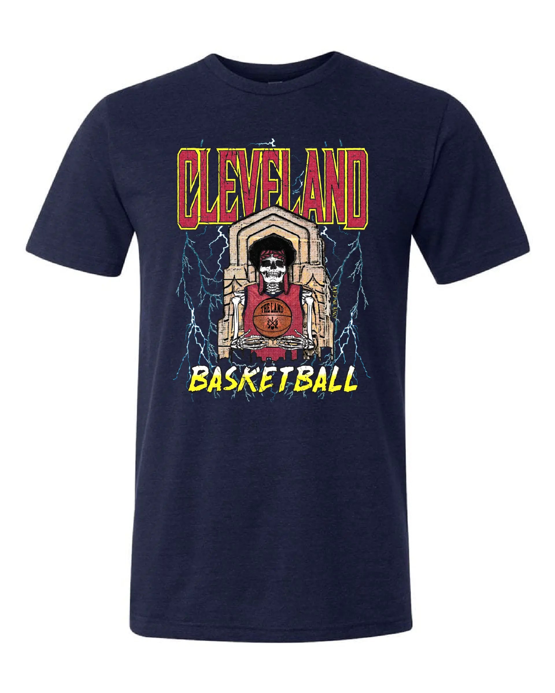 "Cleveland Basketball Skull" Design on Navy - Only in Clev 