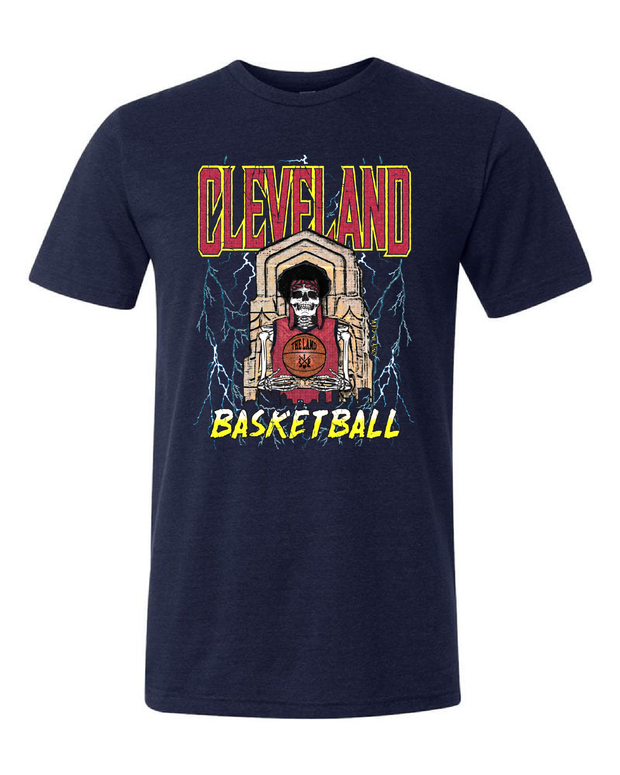 "Cleveland Basketball Skull" Design on Navy