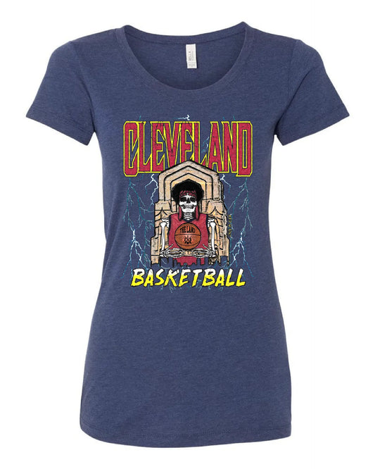 "Cleveland Basketball Skull" Design on Navy - Only in Clev 