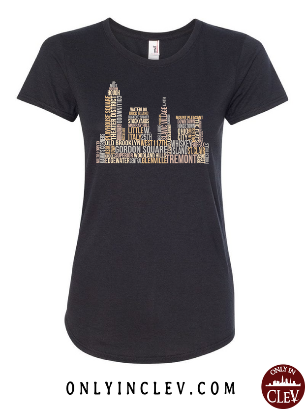 Cleveland Skyline Neighborhood  Womens T-Shirt - Only in Clev