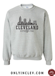 "Cleveland Skyline" on Gray - Only in Clev