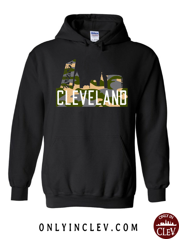Cleveland Skyline Flats Camo Hoodie - Only in Clev