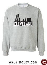 "The Flats Skyline" T Shirt on Gray - Only in Clev