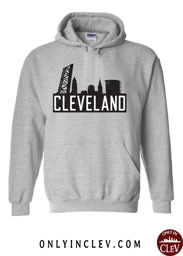 "The Flats Skyline" T Shirt on Gray - Only in Clev