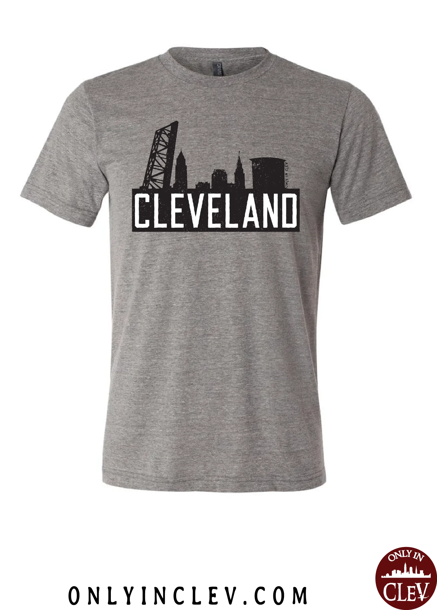 "The Flats Skyline" T Shirt on Gray - Only in Clev