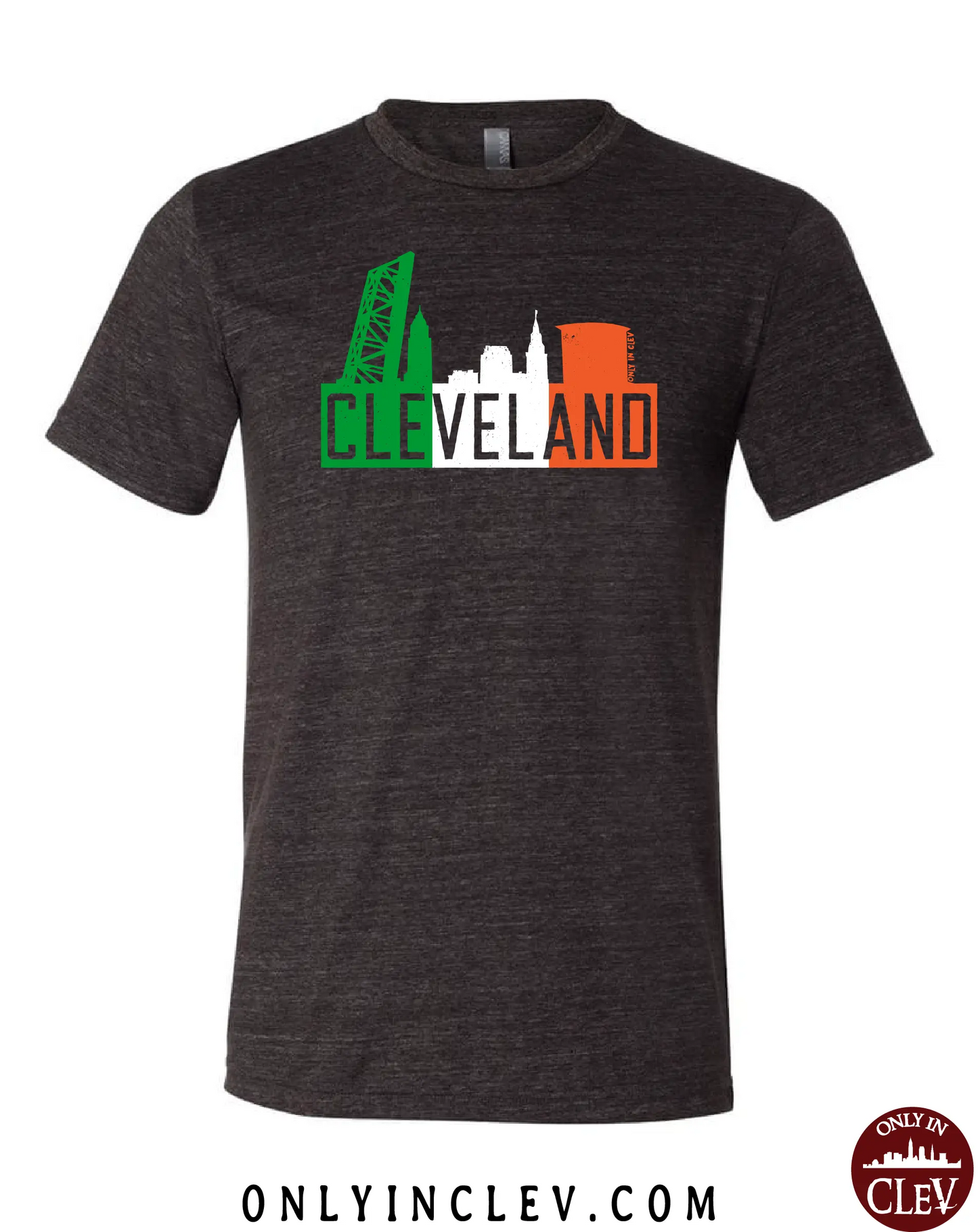 "Cleveland Irish Flats Skyline" design on Black - Only in Clev