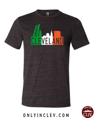 Irish Flats Skyline on Black T-Shirt - Only in Clev