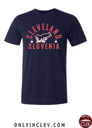 "Cleveland Slovenia" Design on Navy - Only in Clev