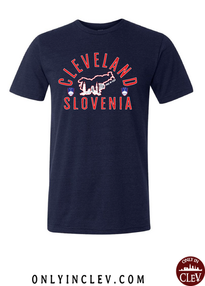 "Cleveland Slovenia" Design on Navy - Only in Clev