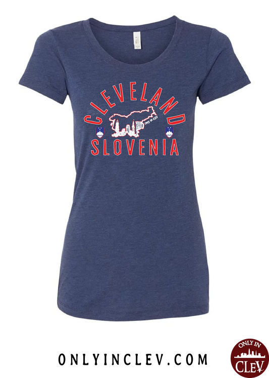 "Cleveland Slovenia" Design on Navy - Only in Clev