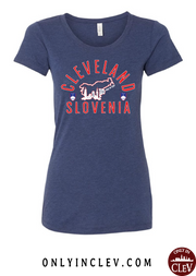 "Cleveland Slovenia" Design on Navy - Only in Clev