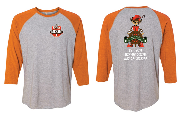"South Shores Backers"  Elf Design on Raglan 3/4 Quarters