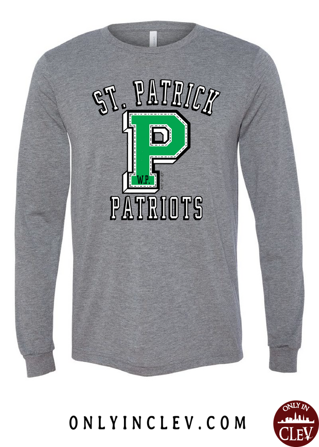 "St. Patrick Patriots" Letterman Design on Gray - Only in Clev