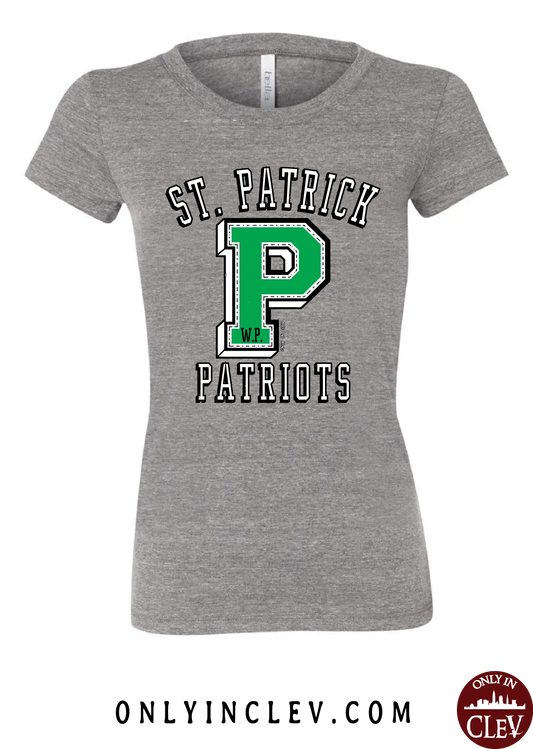 "St. Patrick Patriots" Letterman Design on Gray - Only in Clev