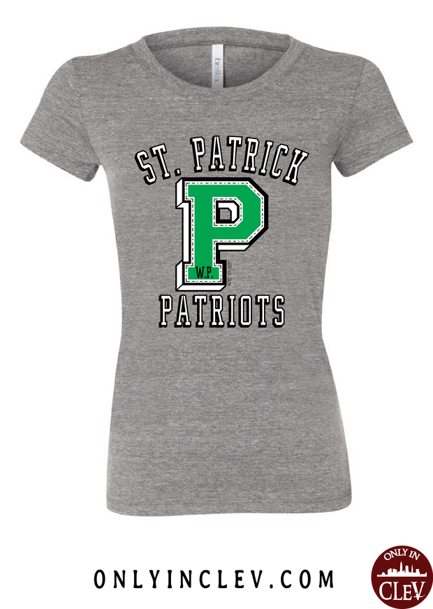 "St. Patrick Patriots" Letterman Design on Gray - Only in Clev