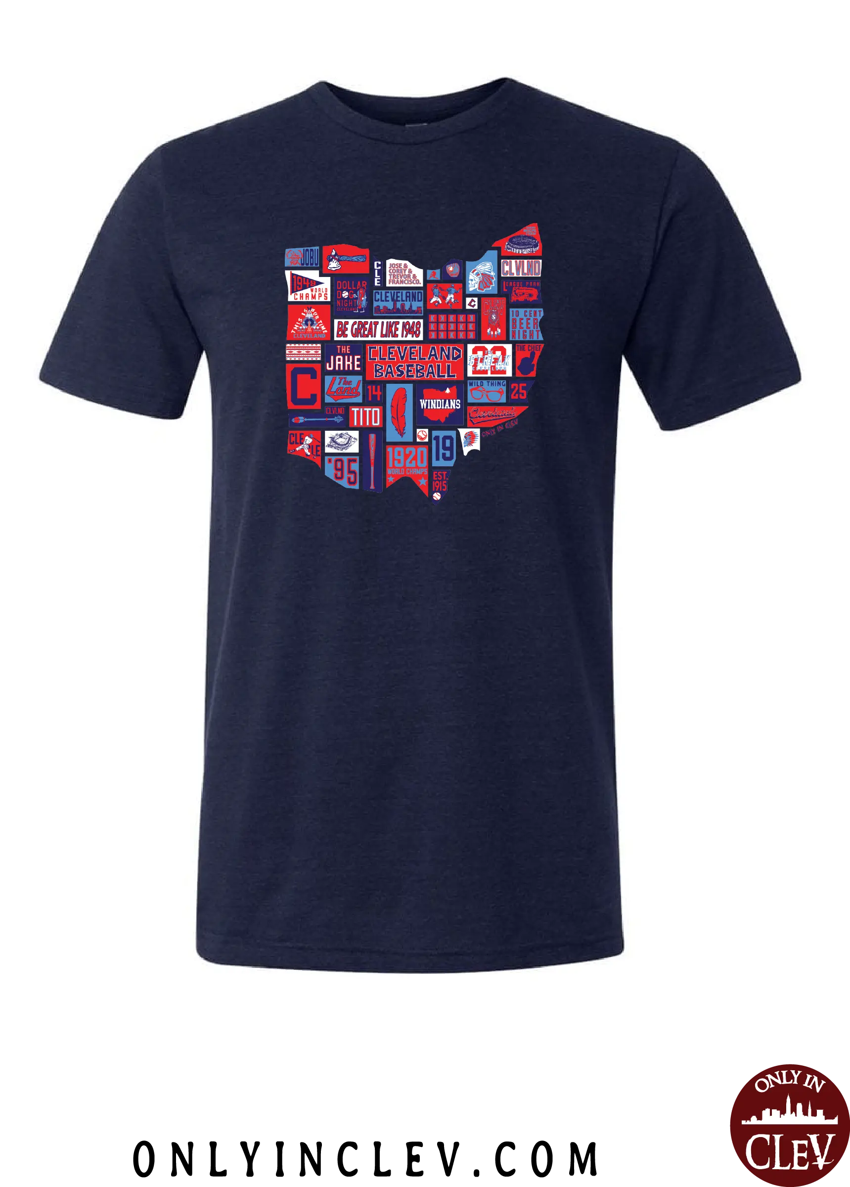 "Cleveland Baseball State" on Navy - Only in Clev