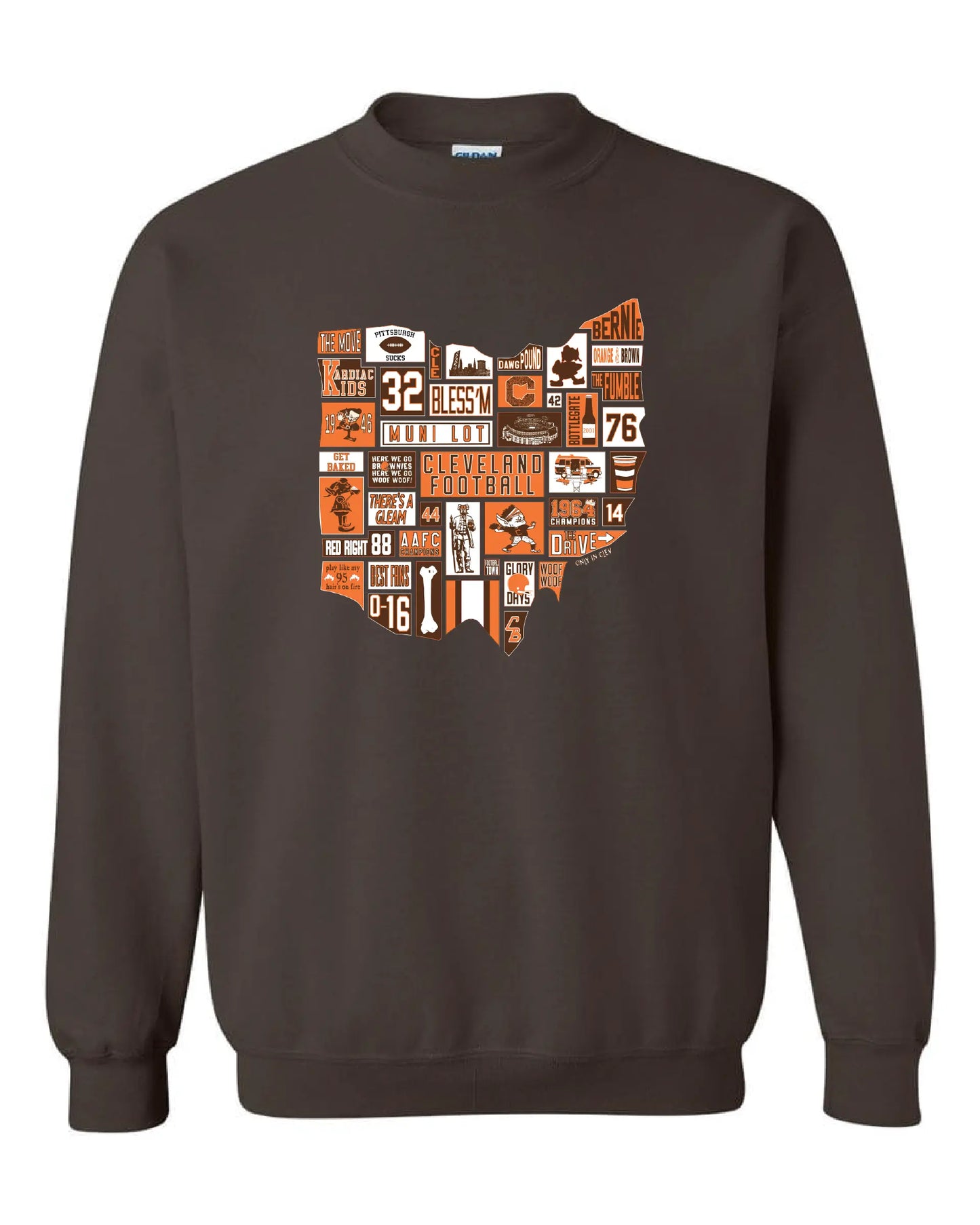 "Cleveland Football State" on Brown Only in Clev 3XL / Unisex crew sweatshirt