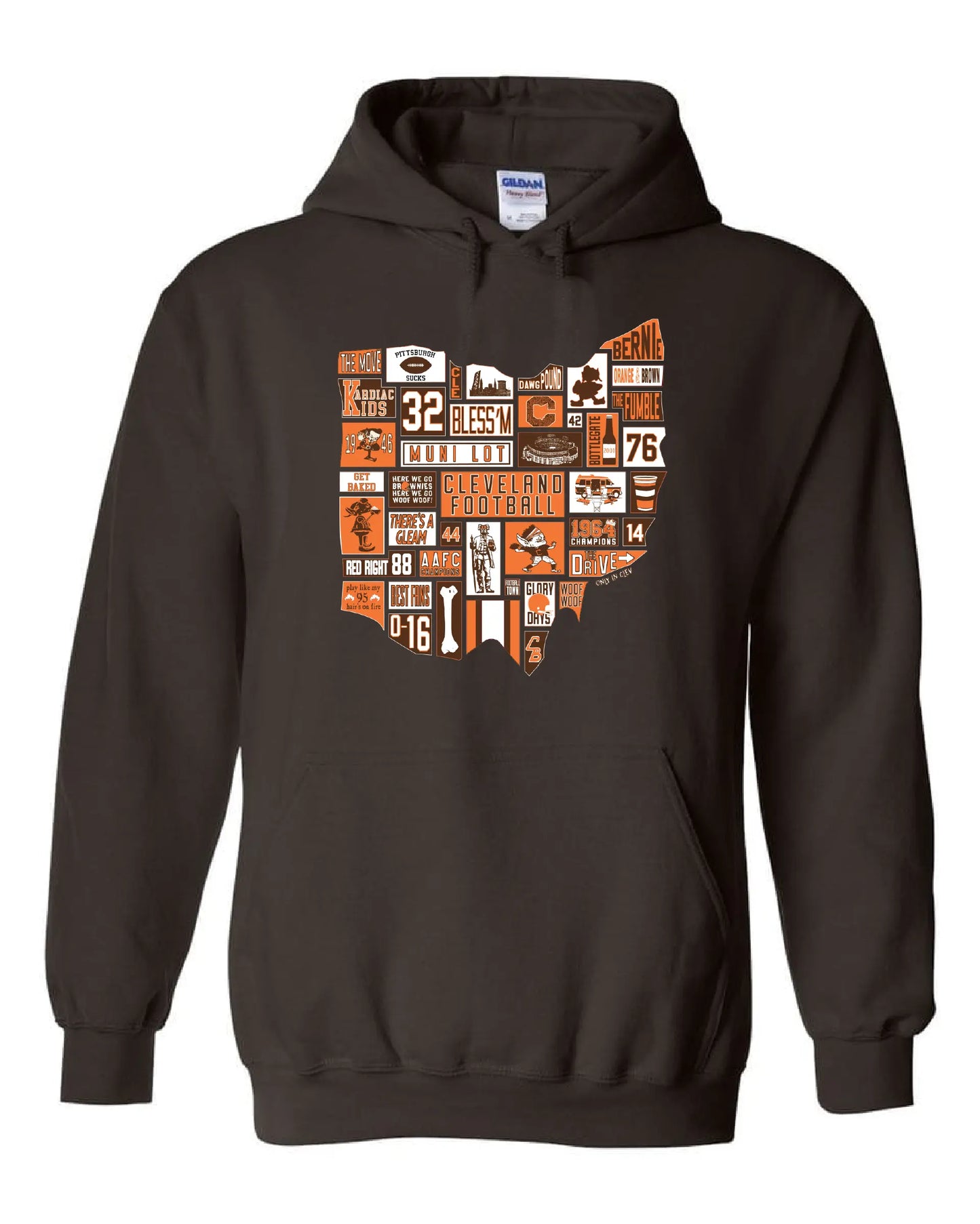 "Cleveland Football State" on Brown Only in Clev 3XL / Unisex hoodie