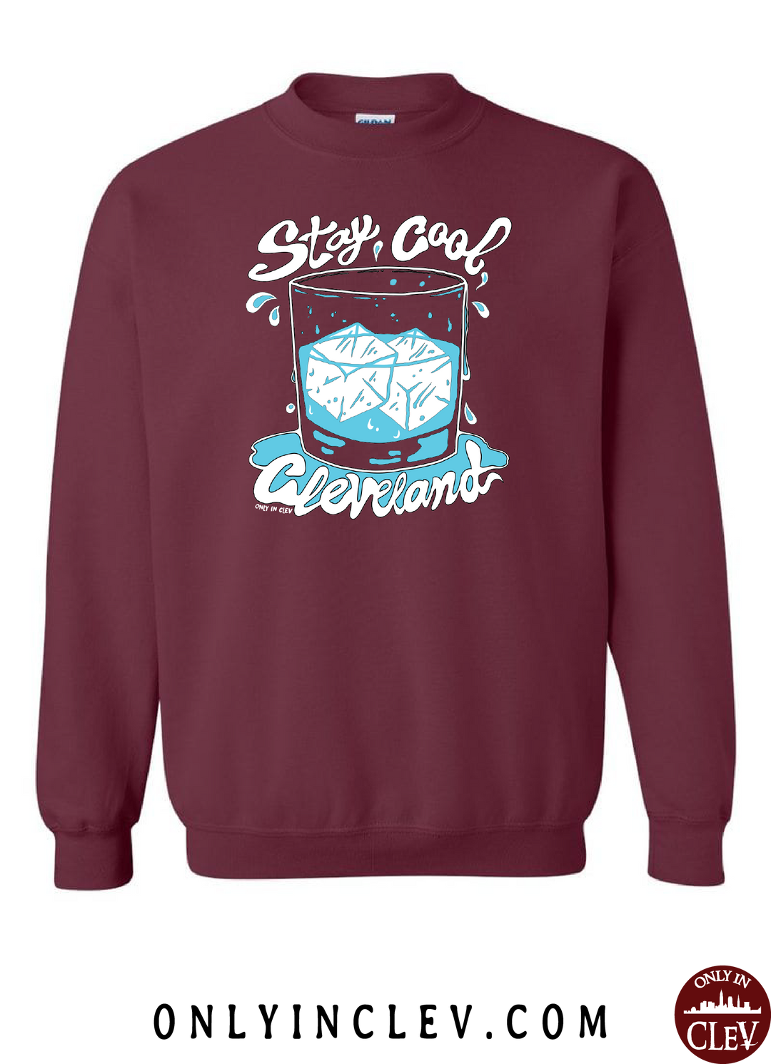 Only in Clev Stay Cool Cleveland T Shirt XL Crew Sweatshirt