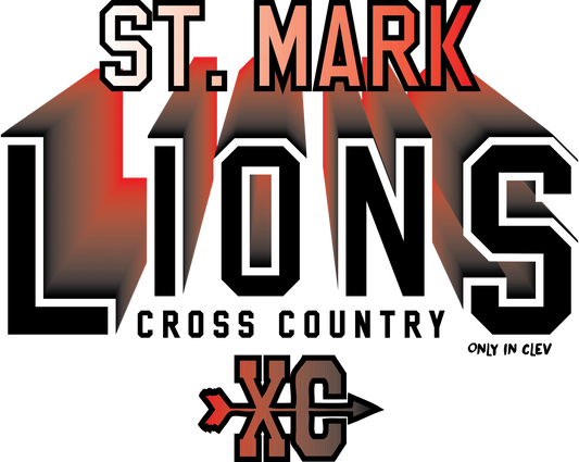 "St. Mark Lions Cross Country" Design on Gray - Only in Clev 