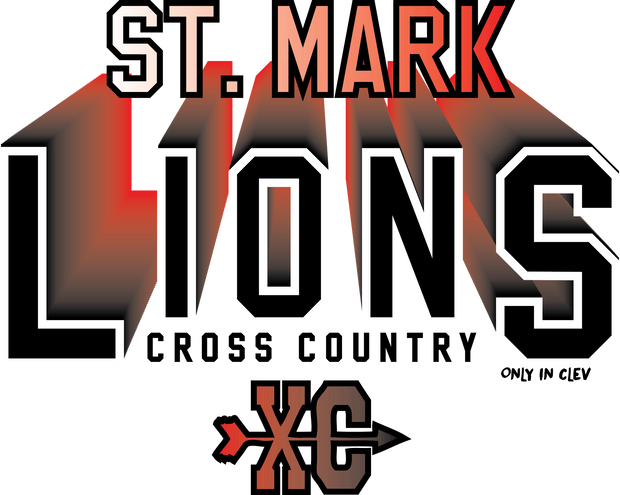 "St. Mark Lions Cross Country" Design on Gray